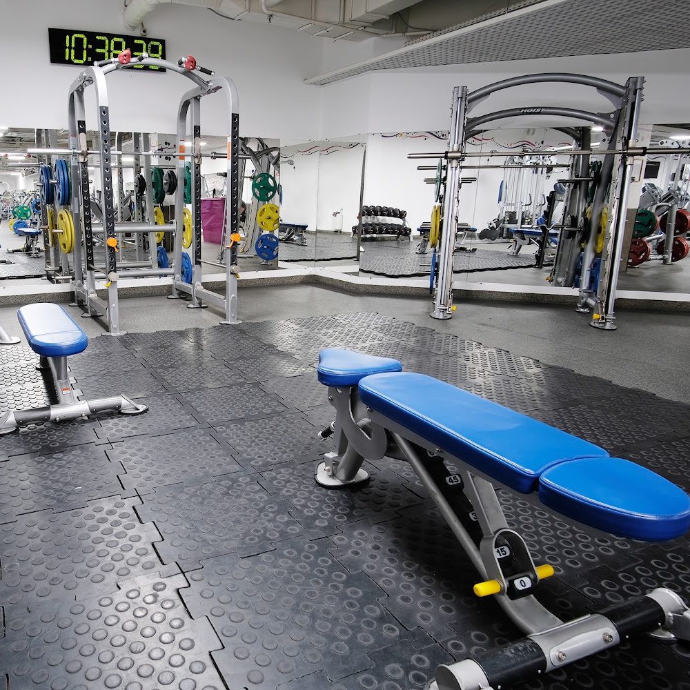 Weight room equipment at fitness center